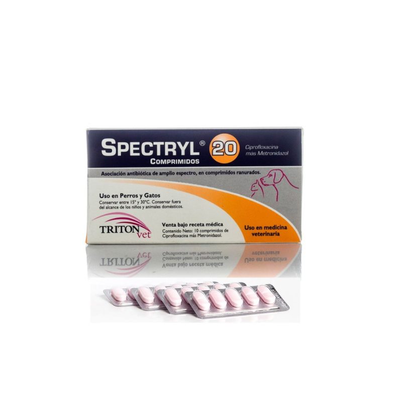 Spectryl 20 c/tab - ciprofloxacina y metronidazole